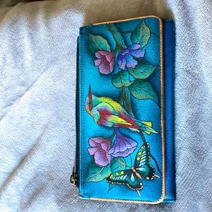 Anuschka Handpainted leather wallet/clutch